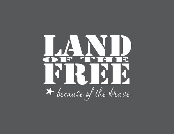 land of the free because of the brave decal