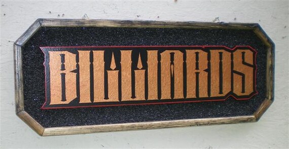 vintage billiard signs