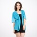 Vintage Teal Blue Jacket Sheer Mesh Robe Sporty Kimono Jacket New Wave Aqua Blue Bright Neon Draped Layering Shirt Top S M L Sheer Netting