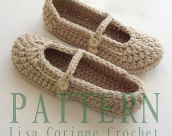 Womens House Slippers, Crochet Slippers PATTERN, Crochet Slipper PATTERN, Mary Janes Slippers