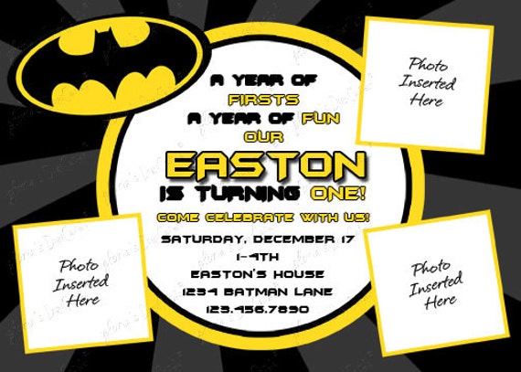 Batman Digital Party Invitation by glorias DigiCards on Etsy Il_570xn