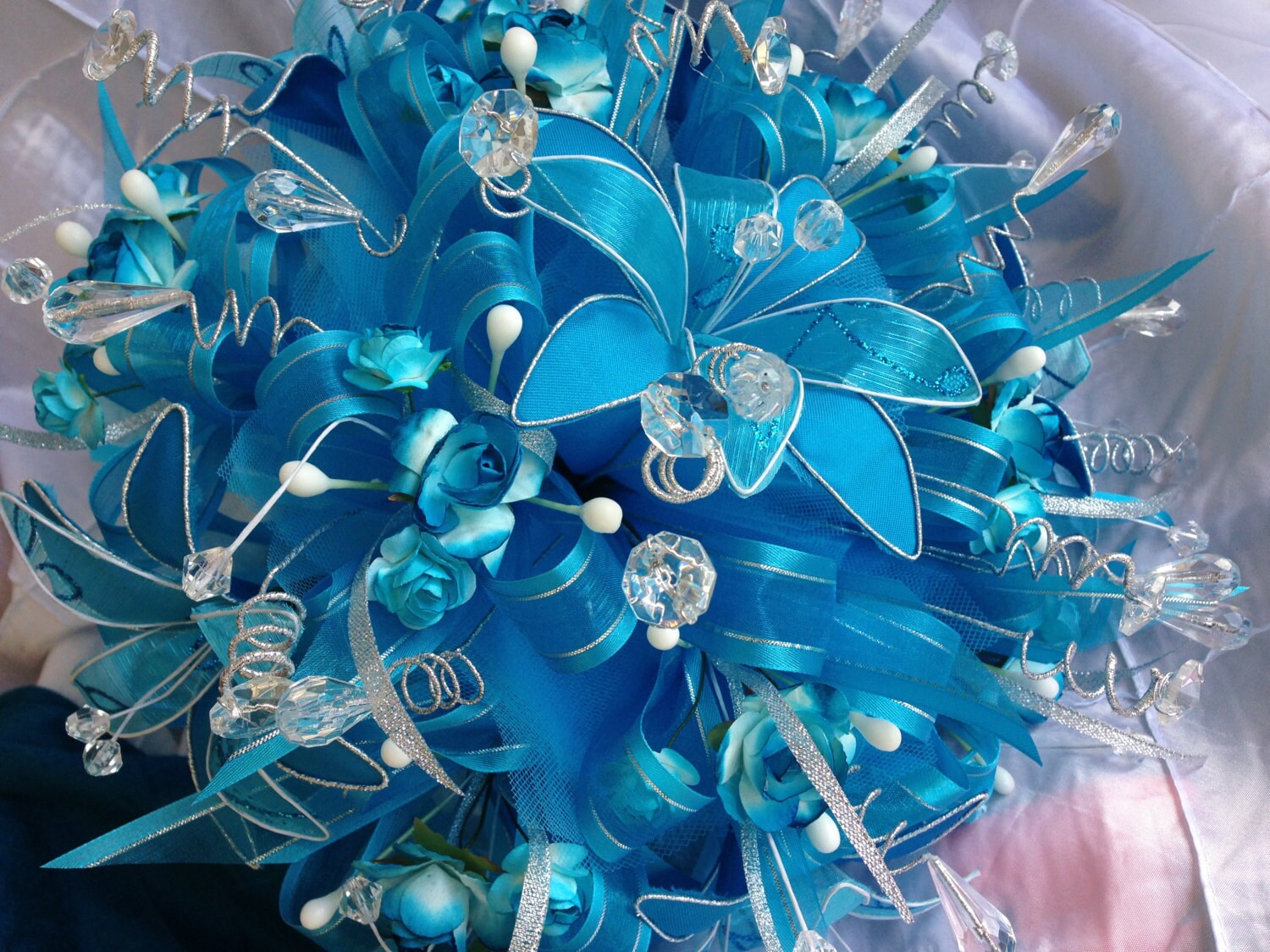 Ramo para quinceañera bouquet turquoise