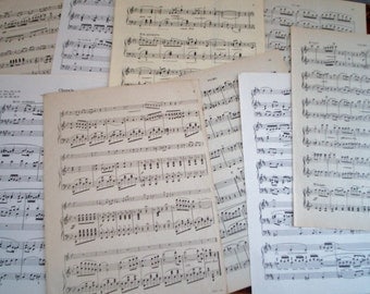 Vintage Antique Sheet Music Paper 20 Full Size 9"x 12" Pages