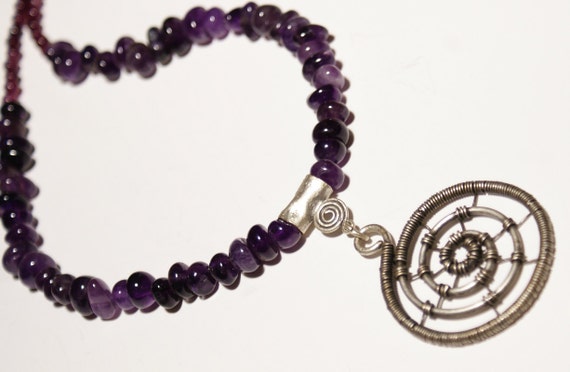 Amethyst Necklace.Amethyst necklace pendant-  Amethyst Jewelry-wire wrapped jewelry handmade Natural Amethyst Necklace Gemstone Necklace-