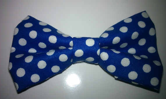 Blue and White Polka Dot Bow Tie for Dog Cat by CarlitoCreations