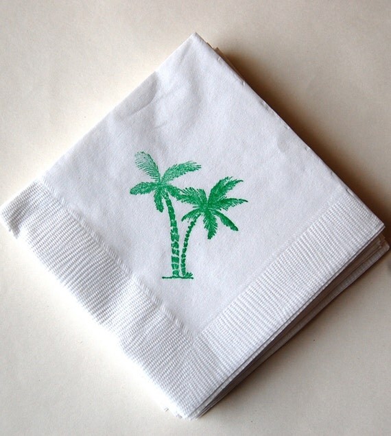 Palm Tree Napkins / Set of 50 / Perfect for Outdoor Party or