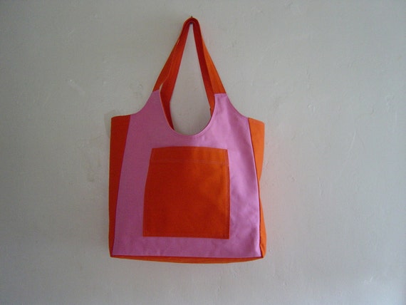 orange pink bag