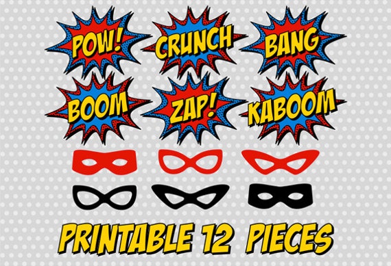 existing effects photo booth photos Photo Comic Booth Sound Effect Party Superhero PRINTABLE