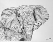 Items similar to Original Pen and Ink Pointillism Drawing of an ...