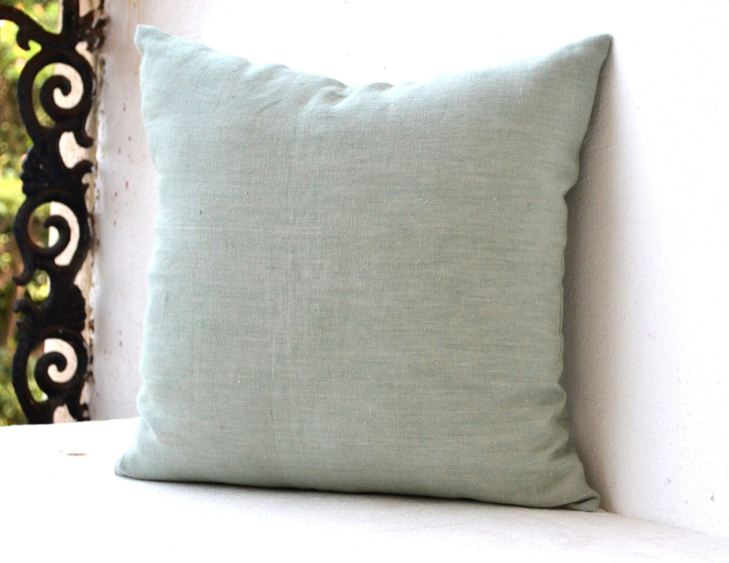 with cover pillow zipper Decorative Green Cushion Linen Pillow pillow Linen Light