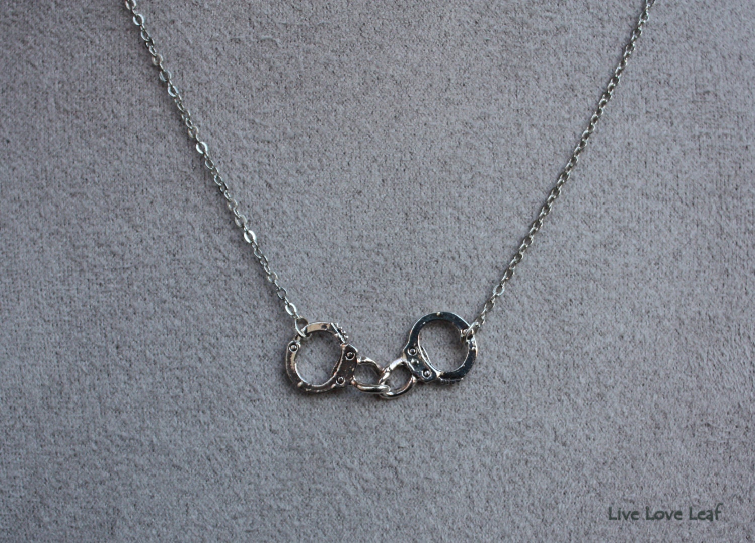 Silver Handcuff Necklace 50 Shades of Grey inspired Handcuffs