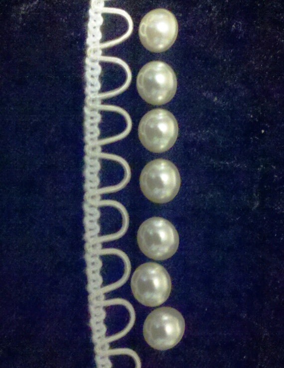 Ivory Bridal Button Loops Elastic Sold per one yard 1/2
