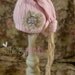 Ready to Ship, Newborn Upcycled Pink Long Elf Hat, Newborn Baby Girl Elf Hat, Photo Prop Baby Hat, Baby Girl Upcycled Hat, Baby Elf Hat