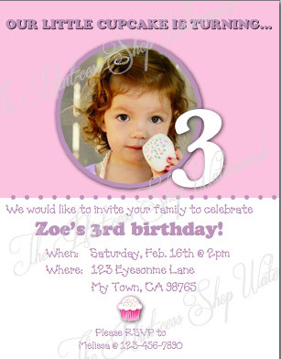 Cupcake Birthday Party Printable Decoration Pack Personalized, Custom in PDF Format, Pink and Purple Il_570xn