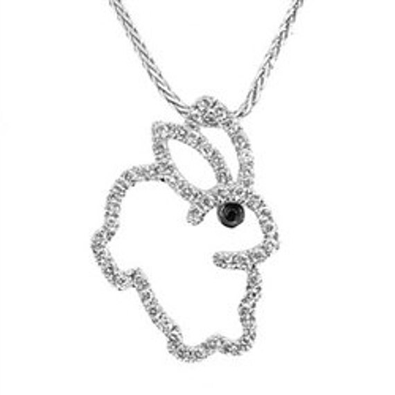 Diamond rabbit necklace Clearance