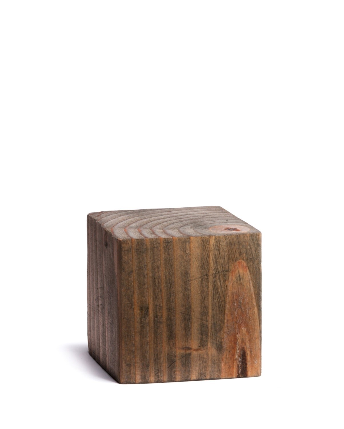 Ebony Wood Block Candle Holder 3.5X3.5