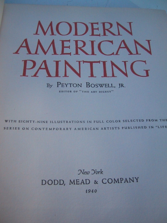 Vintage Modern American Painting Hardcover Book by SalvageDreams