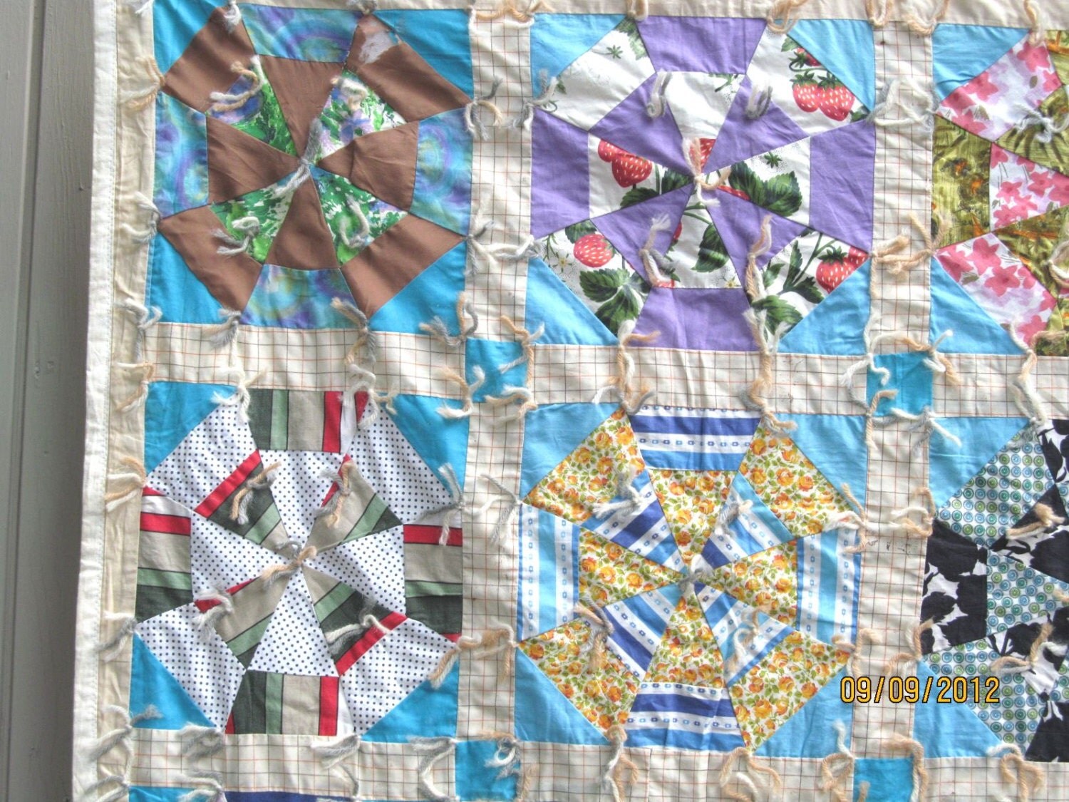 1940-s-50-s-vintage-mill-wheel-variation-scrap-quilt