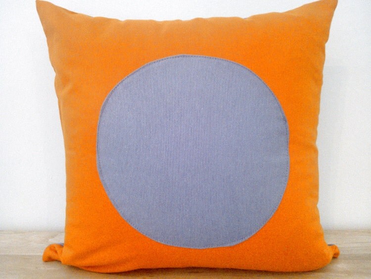 Orange and Grey Throw Pillow Cover Geometric by CushionsandMore