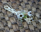 Rustic Ivory Shabby Chic Flower Embellishment with Wooden Beads FL-021