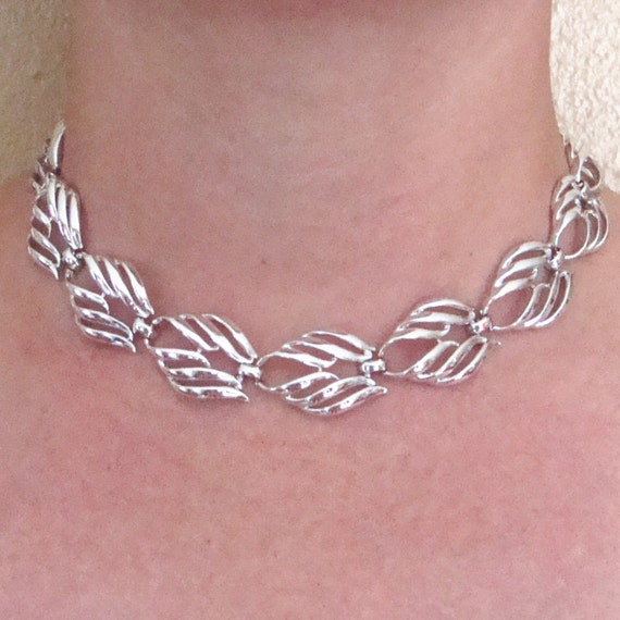 Items similar to Coro Shiny Silver Necklace in Flawless Condition on Etsy