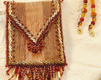 Molten Gold Amulet Bag with Necklace