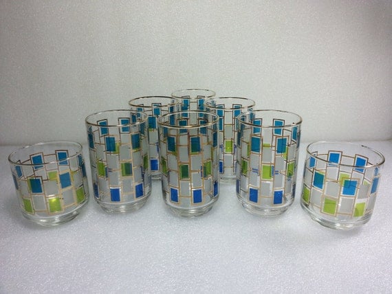 Set of 8 Vintage Libbey Nordic Cocktail Juice Glasses