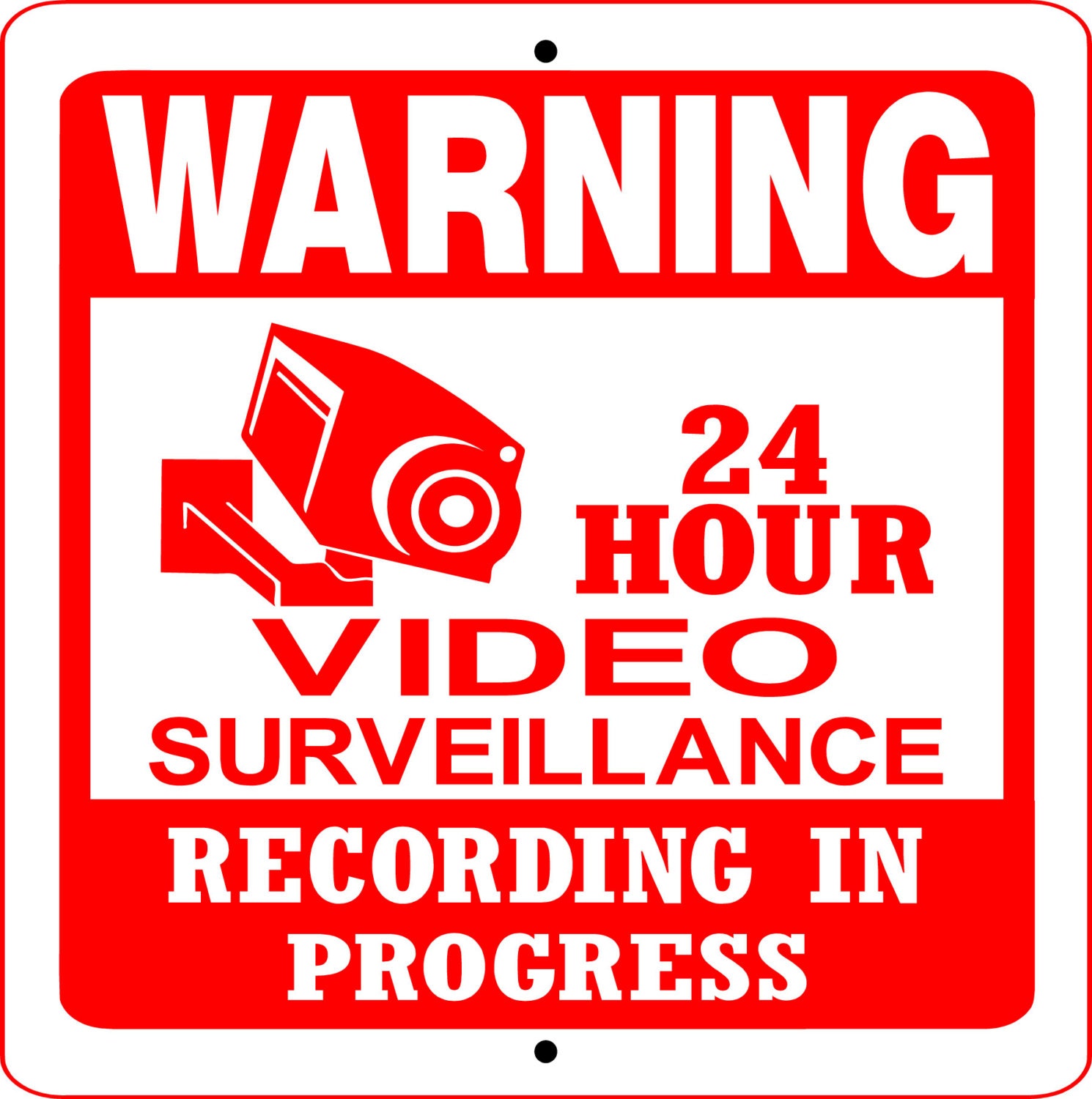Video Surveillance Sign 12x12 ALUMINUM