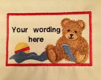 Embroidered quilt Label to finish your work of art.
