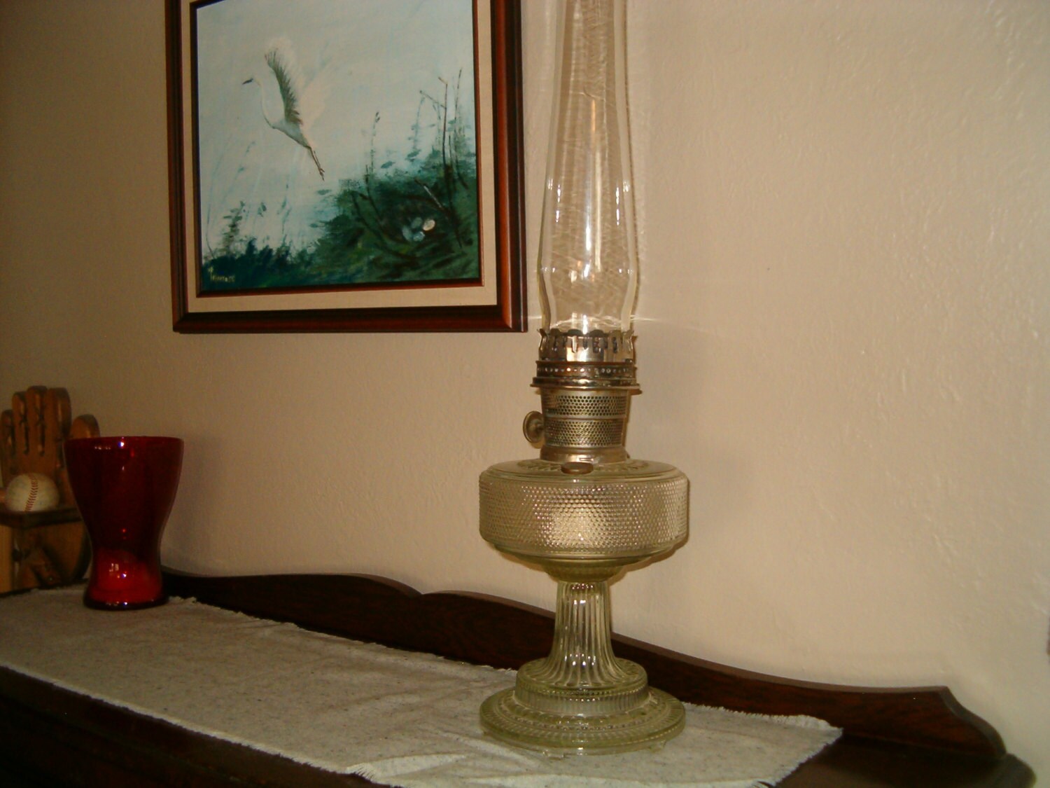 Vintage Antique Oil Lamp Mantle Lamp Company Model B