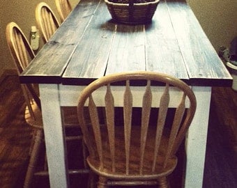 unique primtiques primitive distressed dark walnut stained country white farmhouse farm kitchen cabin table custom sizes - Distressed White Kitchen Table unique primtiques primitive distressed dark walnut stained country white farmhouse farm kitchen cabin table custom sizes - Distressed White Kitchen Table