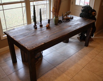 beautiful fishing lake cabin dark walnut stained primitive farm house country farmhouse kitchen table custom sizes - Primitive Kitchen Tables beautiful fishing lake cabin dark walnut stained primitive farm house country farmhouse kitchen table custom sizes - Primitive Kitchen Tables