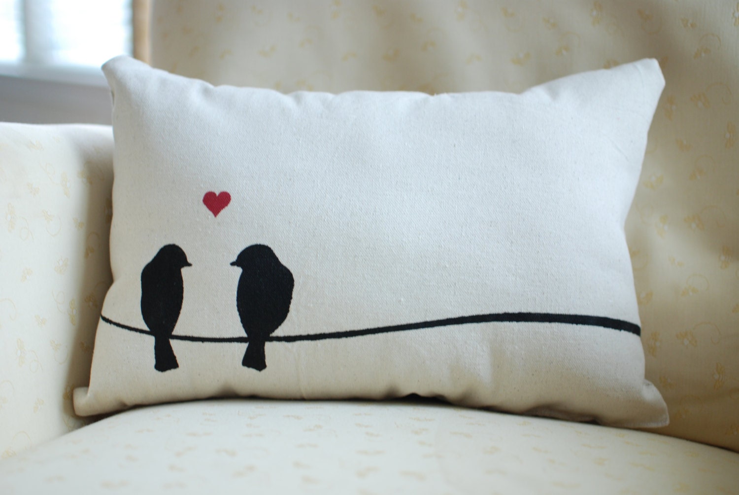 Love Birds Pillow Valentine's Day Wedding Love can