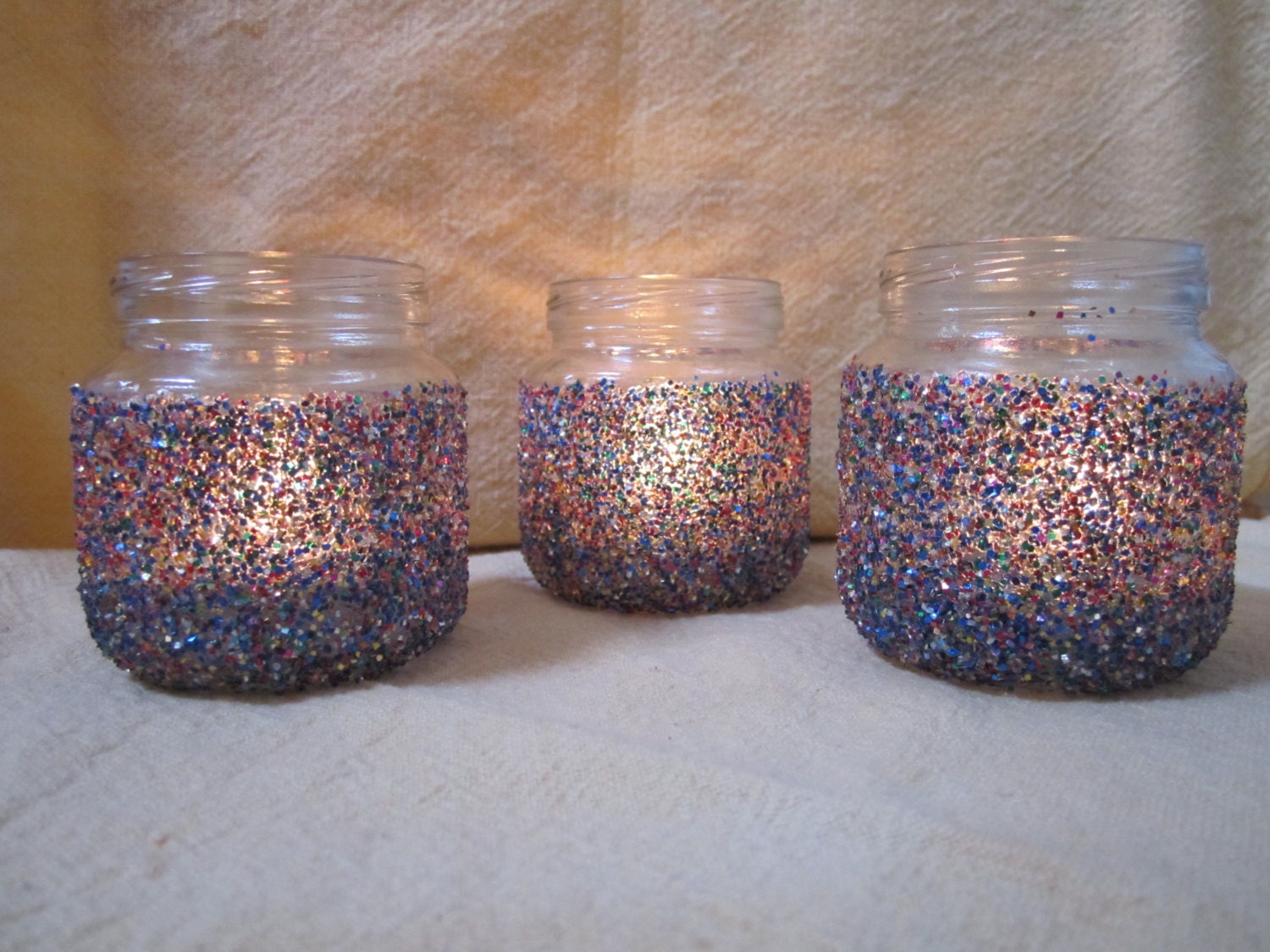 Upcycled Votive Candle Holders multicolor by StormySkyDesigns