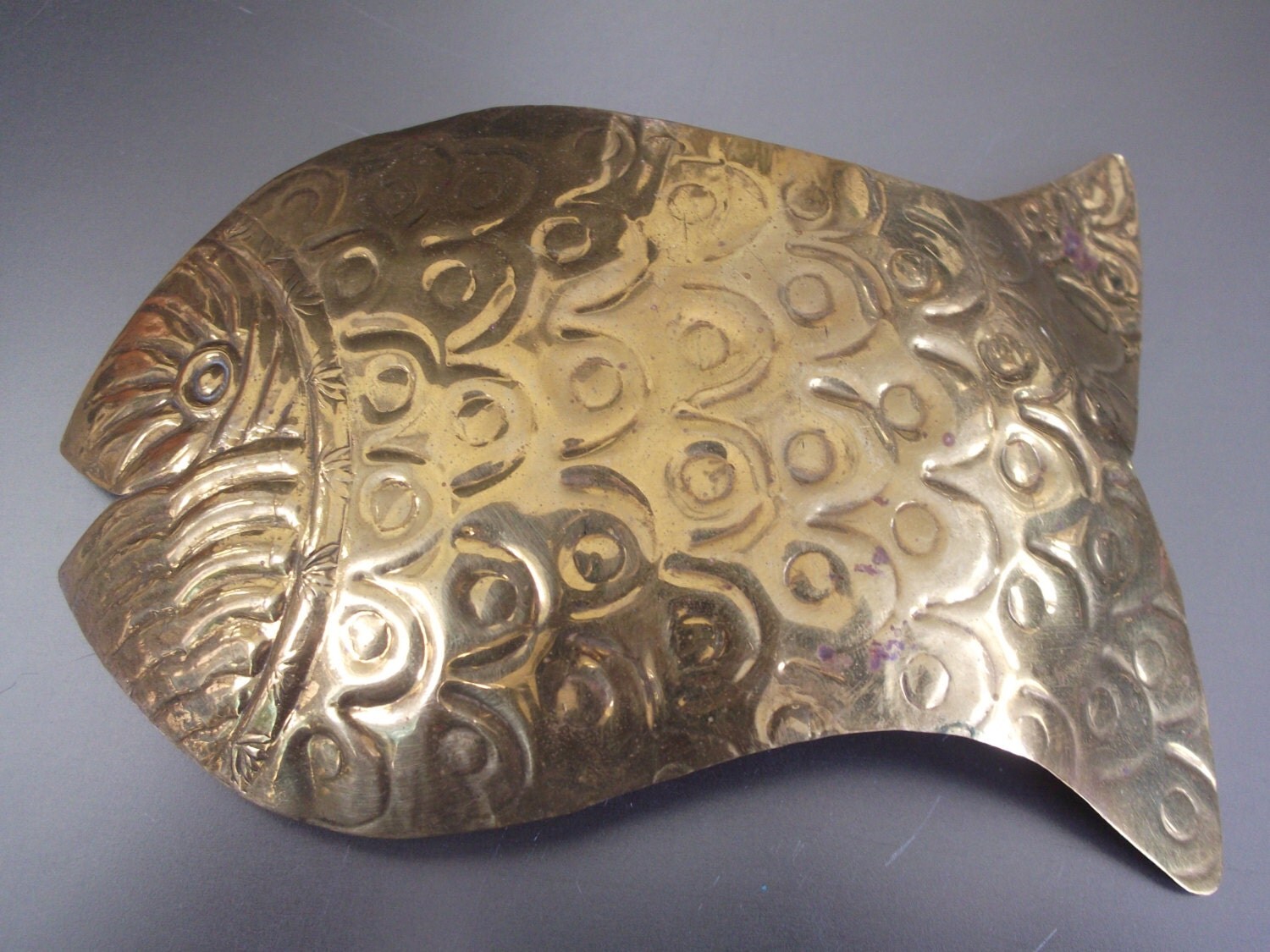 Huge Brass Fish Belt buckle by InRagsAndFeathers on Etsy