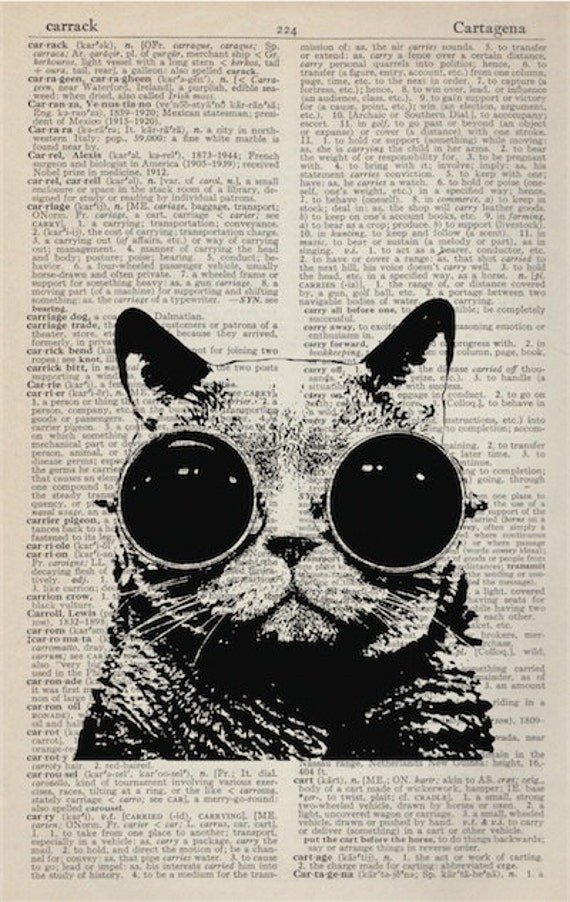 Items similar to Cat Morpheus Meme Vintage Dictionary Art 
