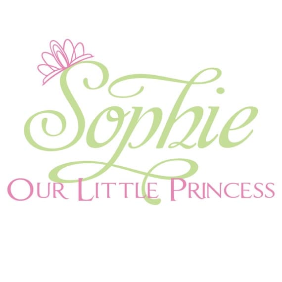 Items similar to Princess Name Decal With Crown For Baby ...