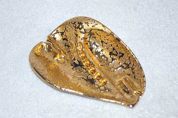 Hand Decorated Weeping Bright Gold Ashtray Leaf by KickassStyle