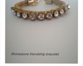 Rocks rhinestone Friendship Bracelet , 24k gold plated