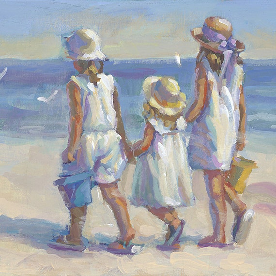 Sunday best original painting beach art lucelle raad