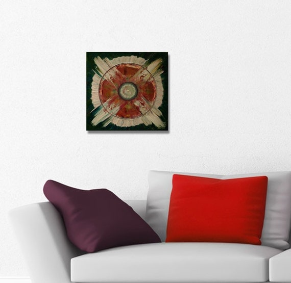 ORIGINAL mandala painting, spiritual art, meditation art, mandala art, green rose
