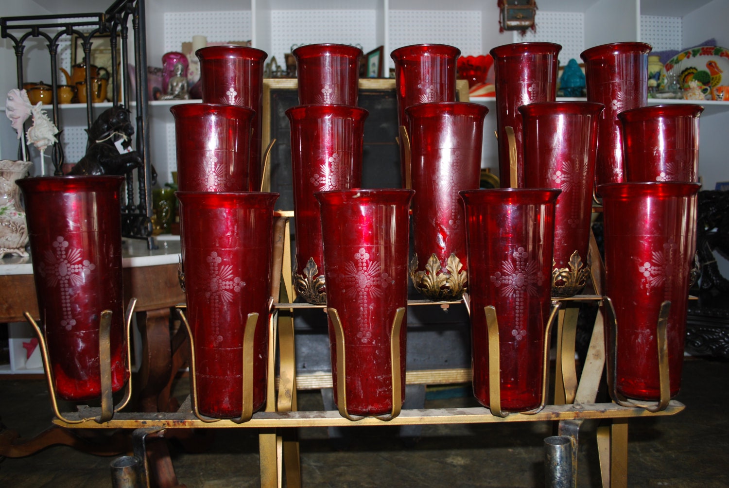 Vintage Votive Candle Stand Floor Religious Church Alter