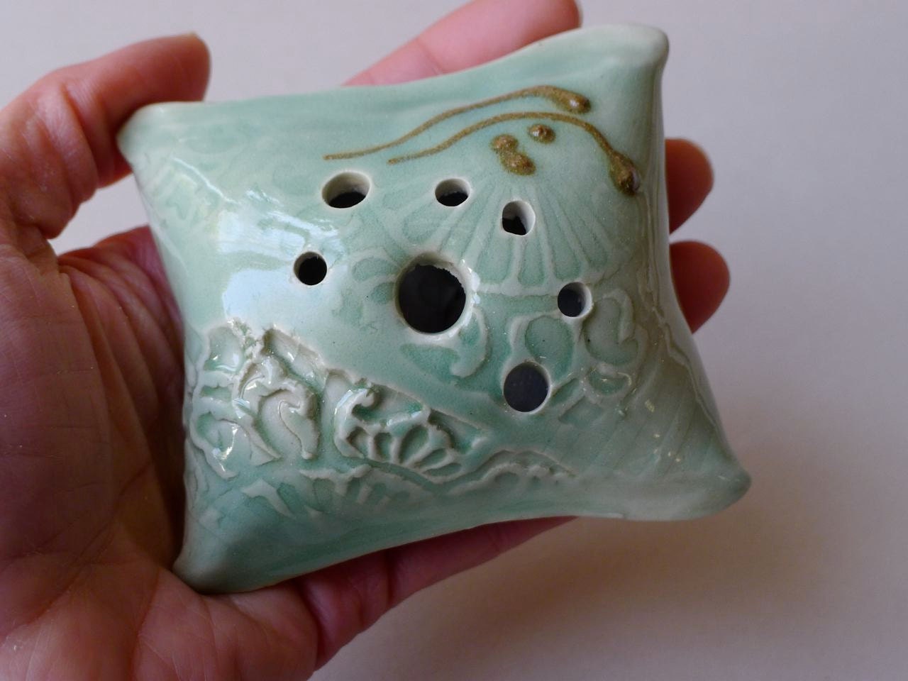 Flower Pillow Vase Pottery handmade