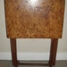 Very Rare Vintage Mid Century Modern Set of 4 Genuine Burlwood Folding TV Tray Tables w/ Wood Stand
