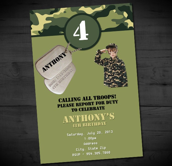 Army Themed Invitations 3