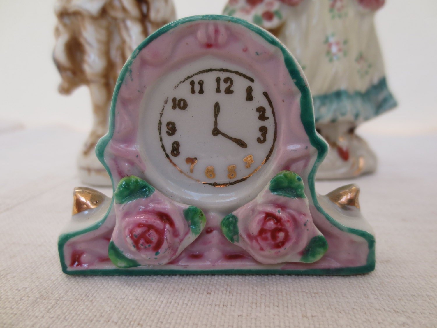 Porcelain Clock Figure Made in Occupied Japan