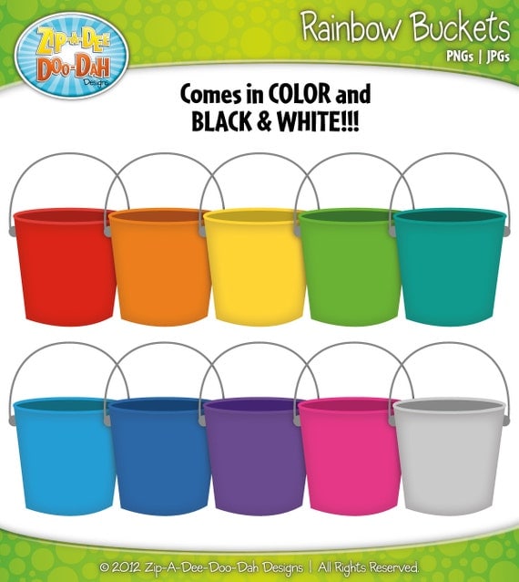 Items similar to Rainbow Bucket Clipart Includes 11 Graphics on Etsy