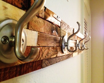 Rustic/Modern Coat Rack: Beautiful Artistic Hanger created from the scraps of the shop floor. Great Conversation Piece.