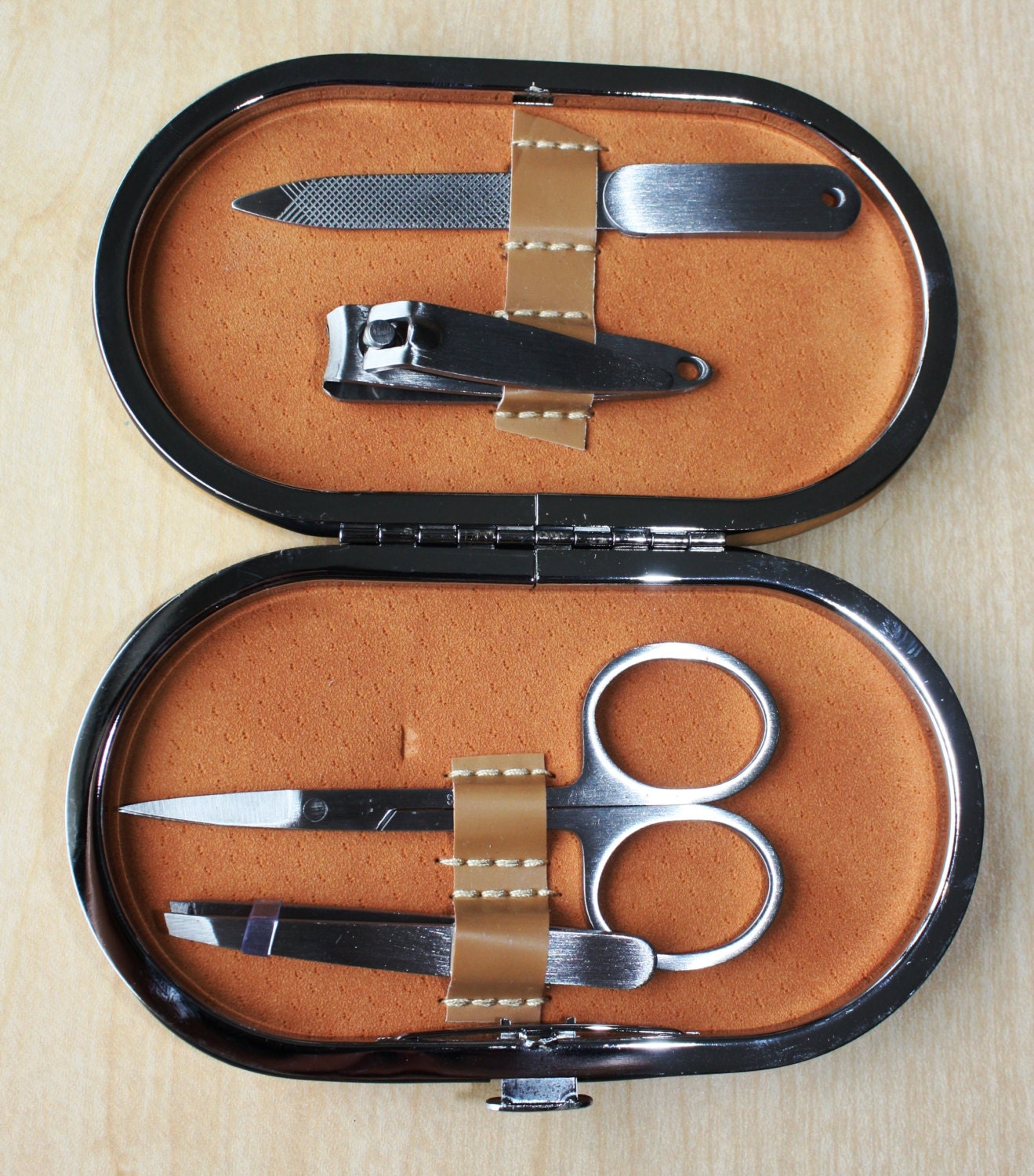 Personalized Manicure Kit Leather Laser Engraved Custom