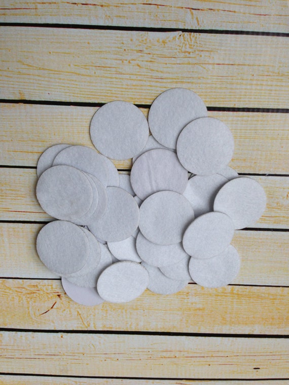 1.5 inch white adhesive felt circles
